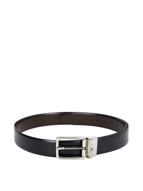 Tommy Hilfiger Fresno Plus Black & Brown Leather Reversible Belt for Men