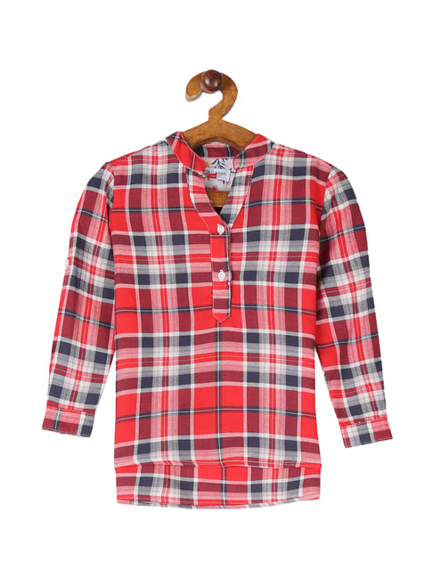 U S Polo Assn U.S. Polo Assn. Kids Red Checks Top