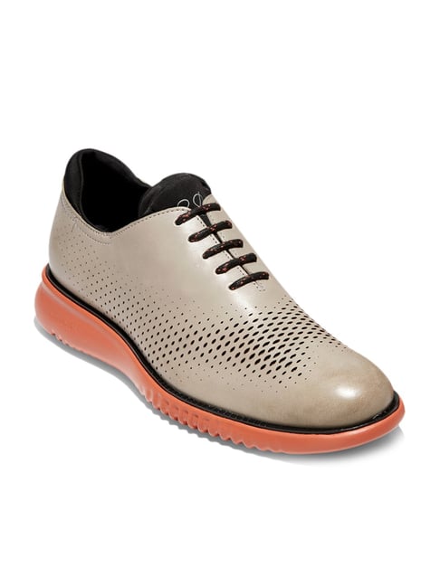 Cole Haan Laser Wingtip Khaki Oxford Shoes