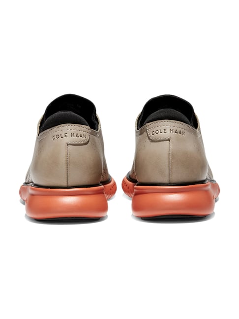 Buy Cole Haan Laser Wingtip Khaki Oxford Shoes for Men