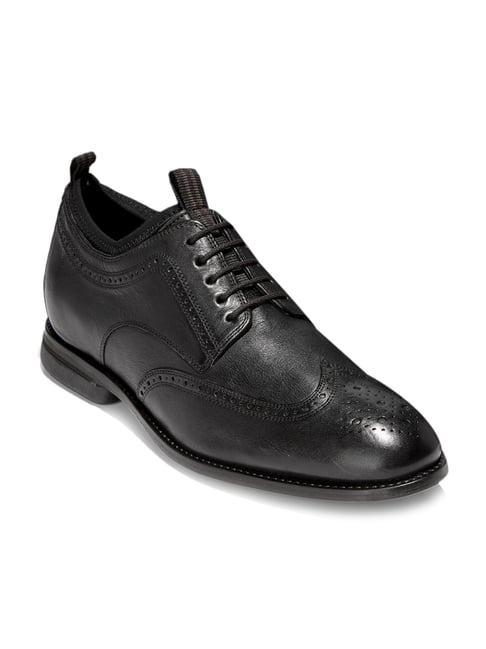 Buy Cole Haan Holland Grand Long Wing Black Derby Shoes from top Brands ...