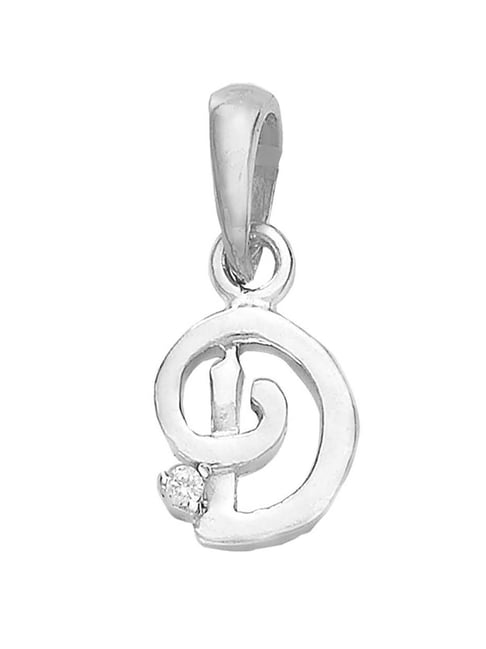 Taraash Initial Letter D 92.5 Sterling Silver Pendant without Chain