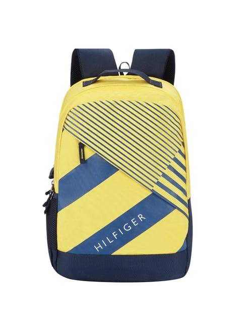 Tommy Hilfiger Coleen 22 ltrs Yellow & Navy Large Laptop Backpack