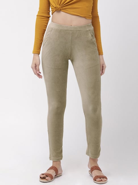 Buy Go Colors! Olive Green Mid Rise Jeggings for Women Online @ Tata CLiQ