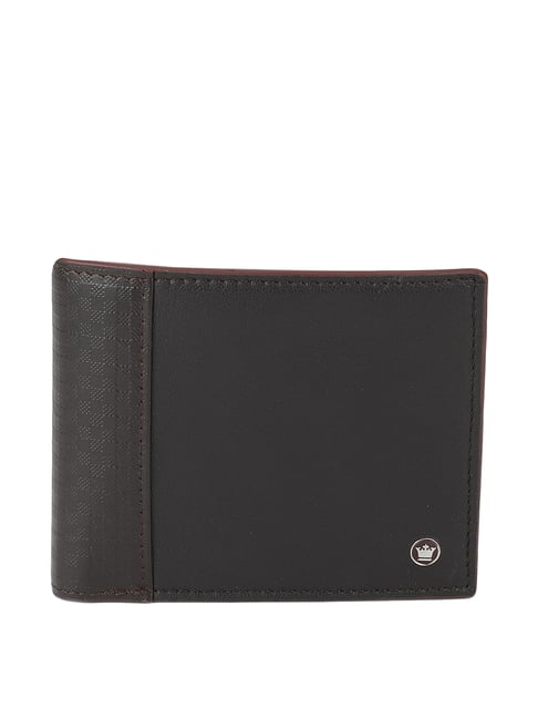Buy Louis Philippe Dark Brown Leather Bi-Fold Wallet for Men For