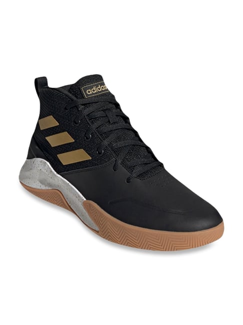 Adidas black and on sale gold basketball shoes