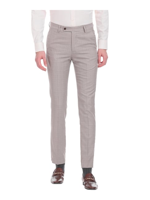 Buy Arrow Solid Dobby Formal Trousers - NNNOW.com