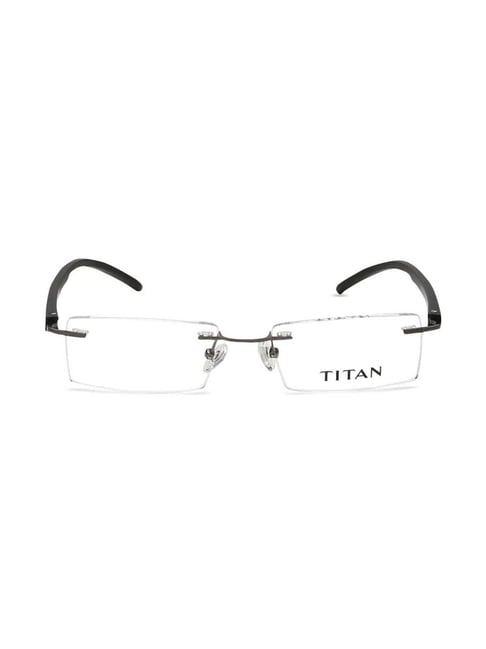 Buy Titan TR1240MRM2 Grey Rimless Rectangular Frame For Men At