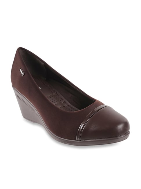 Dark brown shop wedge pumps