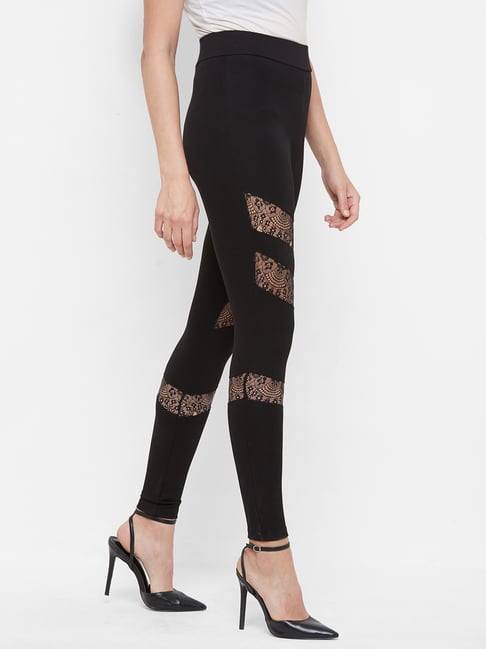 Buy Bebe Black Lace Leggings for Women Online Tata CLiQ