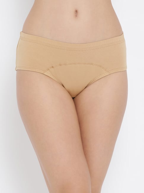 Clovia Beige Cotton Hipster Panty