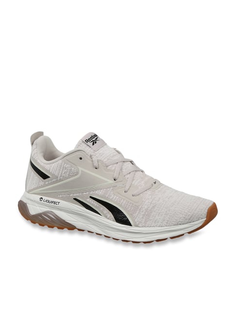 beige running shoes