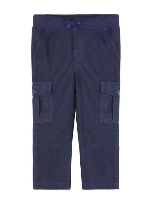 ZadigVoltaire  Boys Navy Blue Cotton Cargo Trousers  Childrensalon