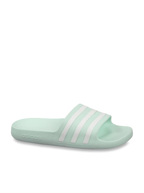 adidas Adilette Comfort Green/White 3-Stripes Sport Slide Sandals Womens  size 37 | eBay