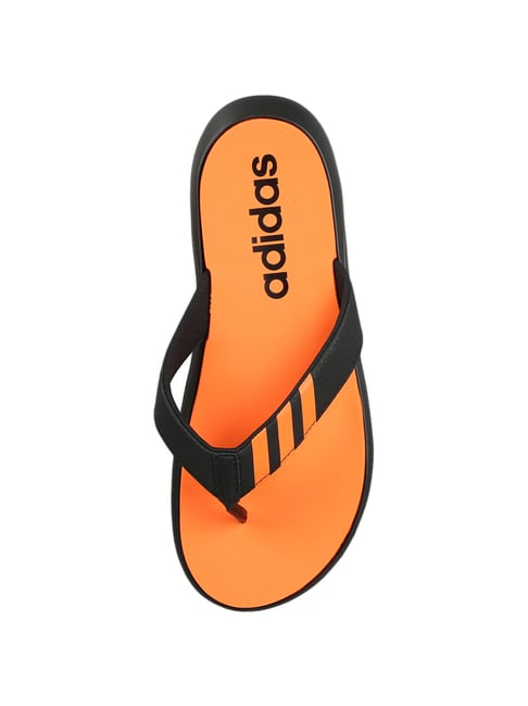 Adidas Men's Comfort Black Orange Flip Flops