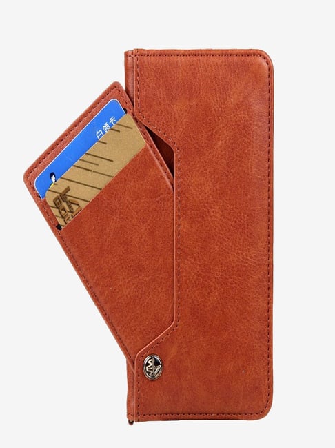 ClickCase Flipper Pu Leather Wallet Flip Case Magnetic Closure Flip Cover For Redmi Note 4 Brown