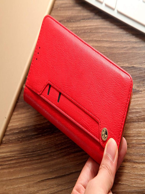 ClickCase Flipper Leather Wallet Case Flip Cover For iPhone 13 Pro Max (Red)