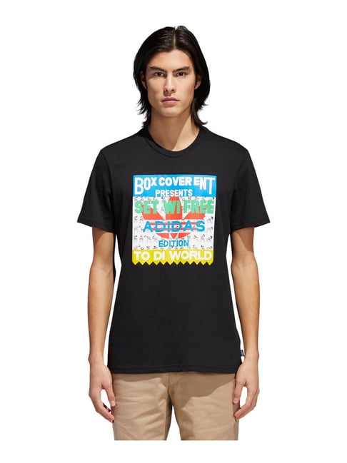 Creek cykel lugtfri Buy Adidas Originals Black Cotton Regular Fit Printed T-Shirt for Mens  Online @ Tata CLiQ