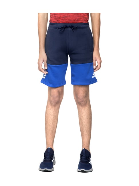 Buy Adidas Kids YB SID Navy Color Block Pattern Sports Shorts for