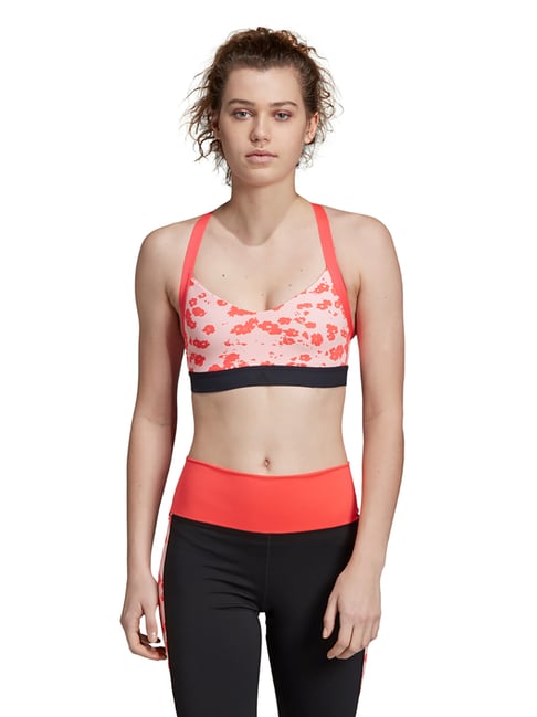 Adidas Red Non Wired Non Padded Sports Bra Price in India