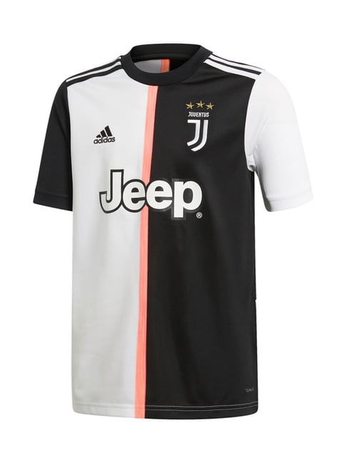 Buy Adidas Kids JUVE H JSY Y Black White Printed Jersey for Boys