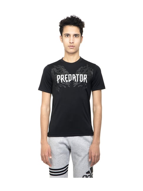 Adidas Kids JB PREDATOR TEE Black Cotton Printed Sports T-Shirt