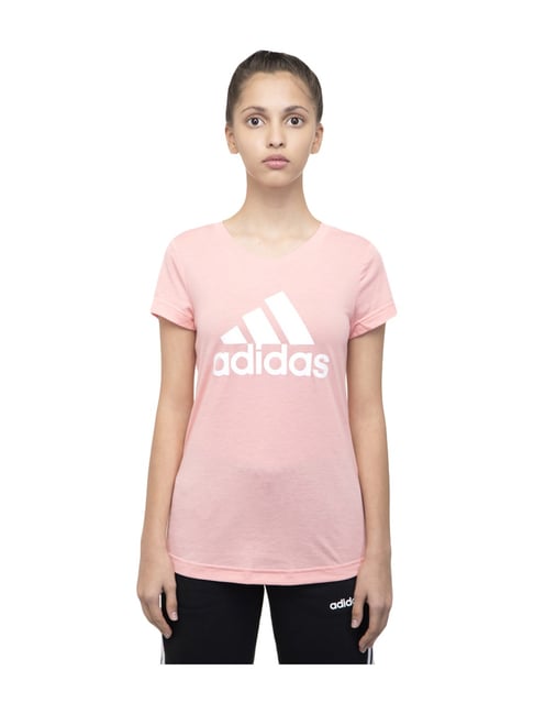 Buy Adidas Kids YG MH BOS TEE Glow Pink Sports T-Shirt for Girls