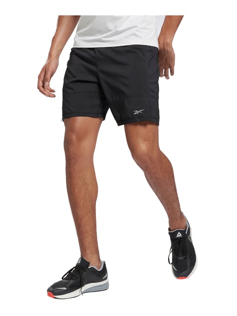 Black Regular Fit Sports Shorts 