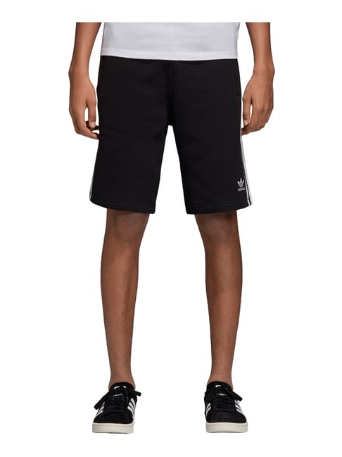 Adidas 3-STRIPE SHORT Originals Black Cotton Regular Fit Sports Shorts