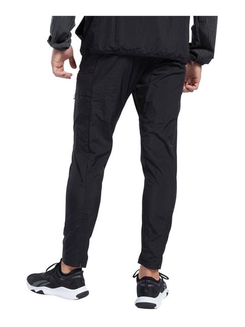 Buy Reebok Black Slim Fit Self Pattern Trackpants for Mens Online Tata CLiQ