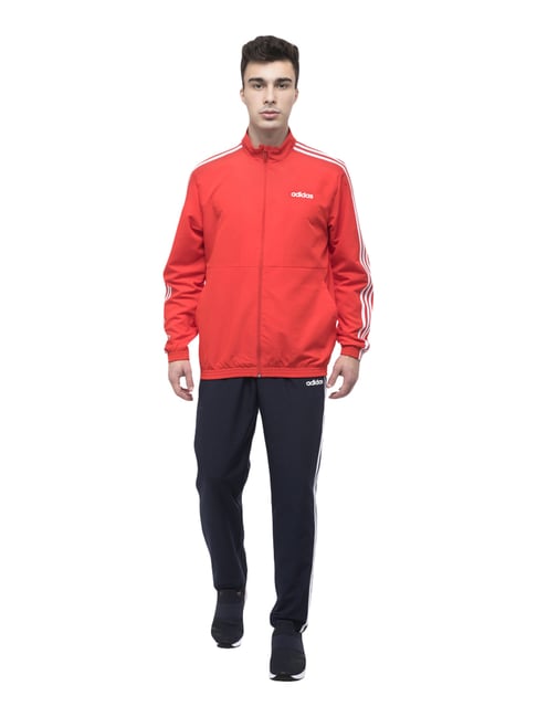 Adidas MTS 3S WV C Red Cotton Regular Fit Tracksuit