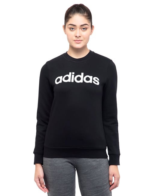 Adidas Black & White Printed Sweatshirt