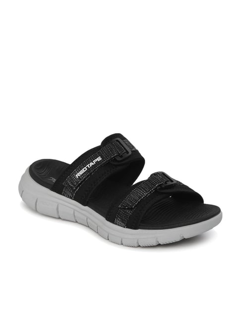 Buy RED TAPE Black Mens Leather Velcro Closure Sandals | Shoppers Stop