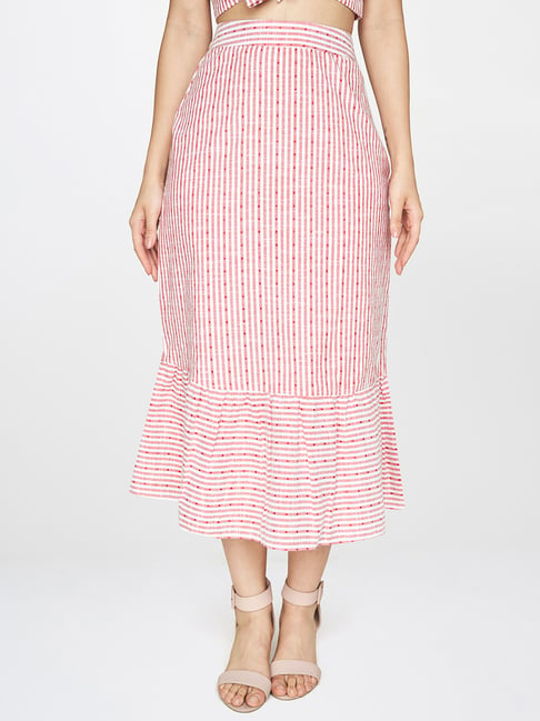 AND Red & White Striped Skirt