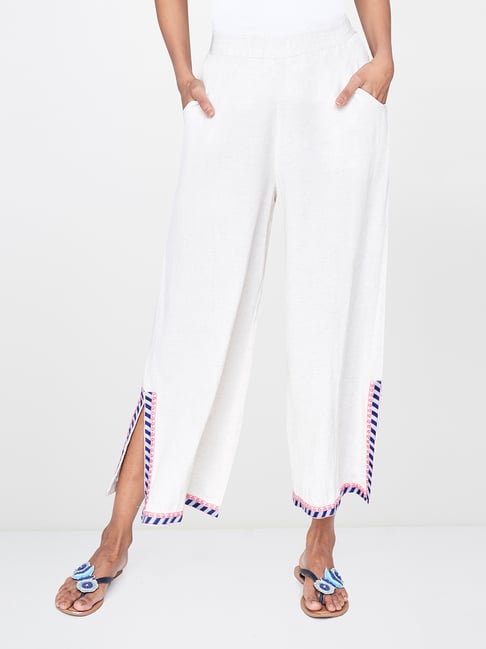 OffWhite Outlet trousers for women  Beige  OffWhite trousers  OWCA115F20FAB006 online on GIGLIOCOM