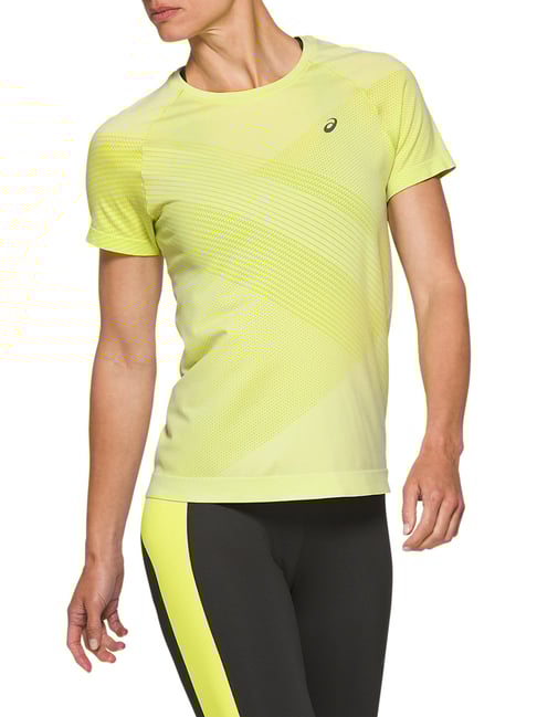 Buy Asics Huddle Yellow Striped T-Shirt for Women Online Tata CLiQ