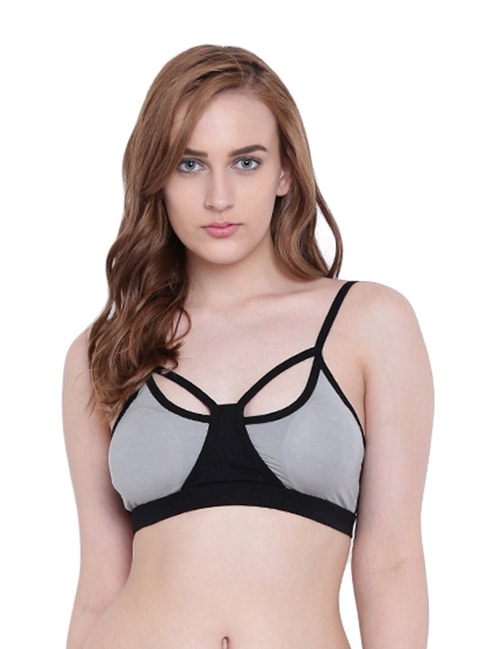 Buy La Intimo Grey Non Wired Padded Sports Bra for Women Online