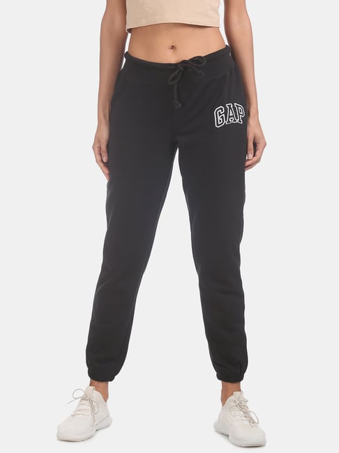 black knit joggers womens