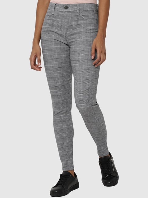 Buy American Eagle American Eagle Outfitters Grey Cotton Plaid Pattern  Pants at Redfynd