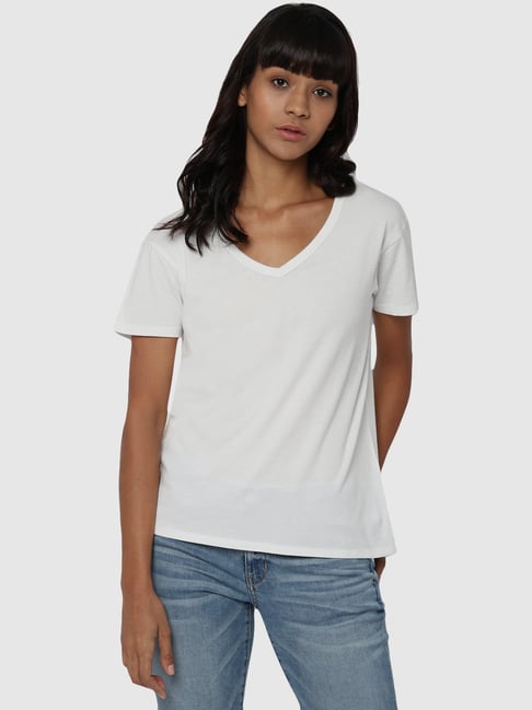 American Eagle Outfitters White Cotton T-Shirt