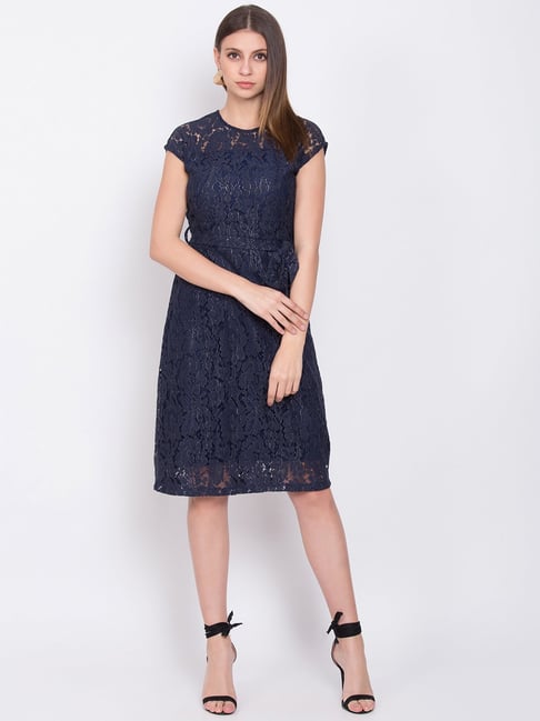 Buy Zoella Navy Lace Dress for Women Online @ Tata CLiQ