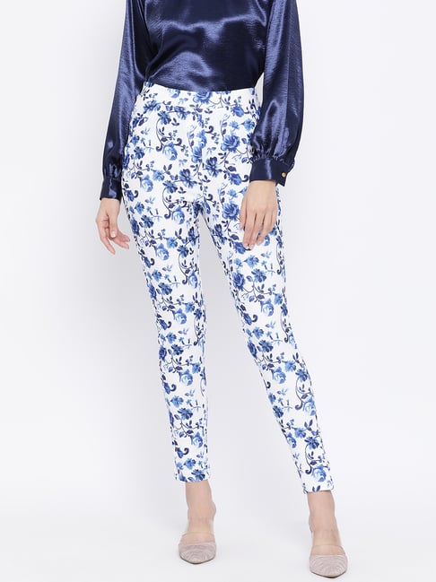Popwings Women Casual Multi Color Floral Printed Solid Mid Rise Bootcut  Trousers at Rs 220/piece in New Delhi