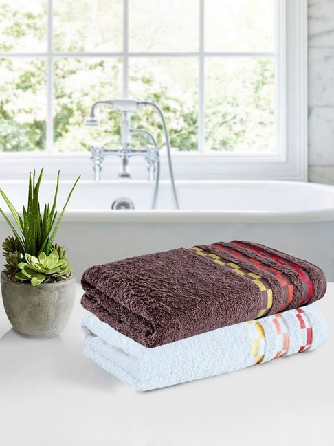 Brown and deals white bath towels