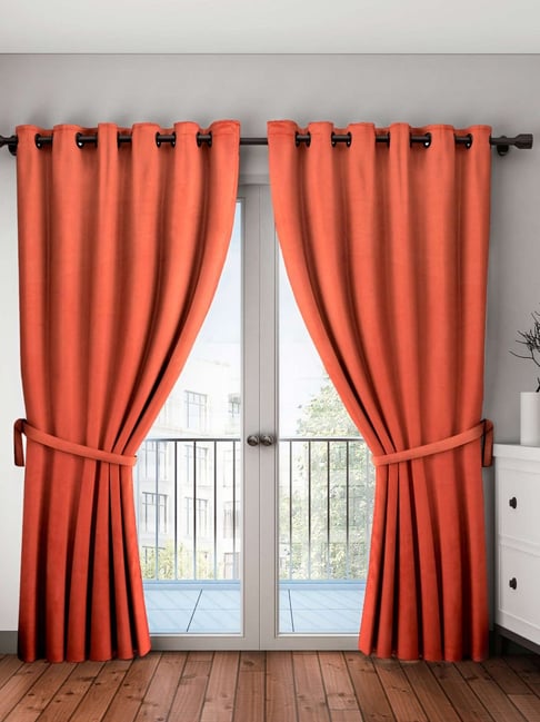 Bianca Blackout Orange Door Curtains-picture-10