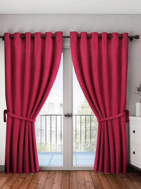 Bianca Blackout Maroon Door Curtains-picture-43