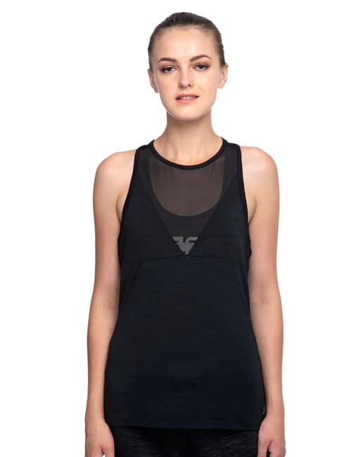 Reebok Black Textured Tank Top
