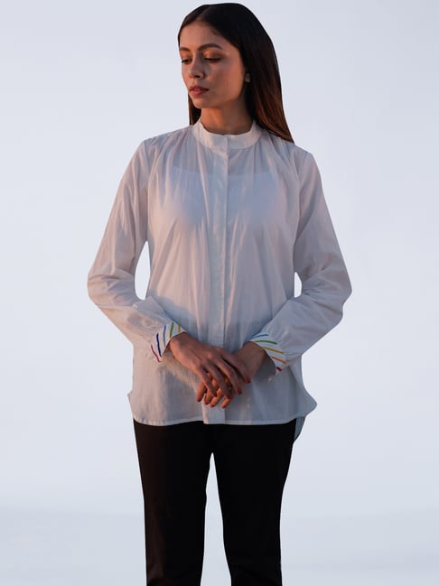 Okhai Spark White Pure Cotton Shirt