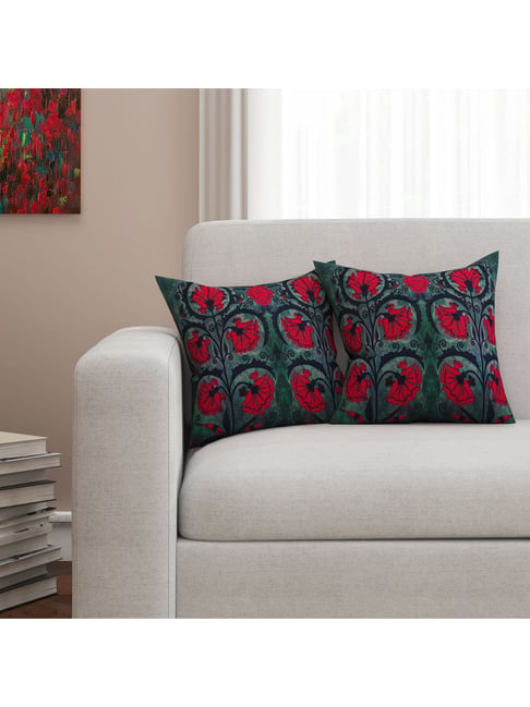 SEJ by Nisha Gupta Dark Grey Cushion Covers - Set of 2-picture-10
