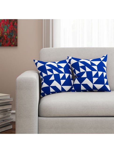 SEJ by Nisha Gupta Blue & White Cushion Covers - Set of 2-picture-42