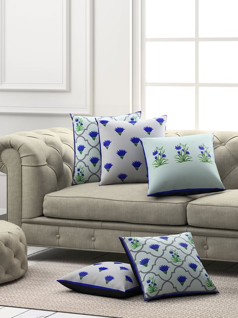 SEJ by Nisha Gupta Multicolor Cushion Covers - Set of 5-picture-48
